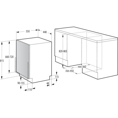 Посудомийна машина Gorenje вбудована, 9компл., A++, 45см, білий