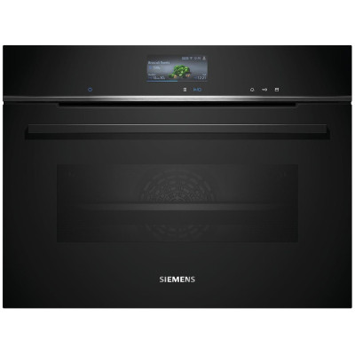 Духовой шкаф Siemens электрический компактный, 47л, A+, дисплей, конвекция, черный