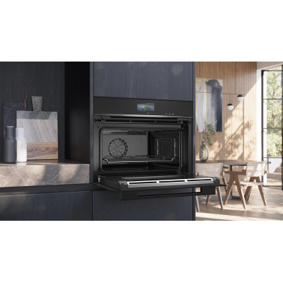 Духовой шкаф Siemens электрический компактный, 47л, A+, дисплей, конвекция, черный