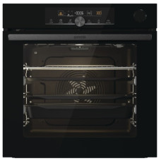 Духова шафа Gorenje електрична, 77л, A+, пара, дисплей, готування на різних рівнях, піроліз, чорний