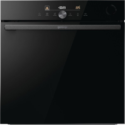 Духова шафа Gorenje електрична, 77л, A+, пара, дисплей, Wi-Fi, чорний