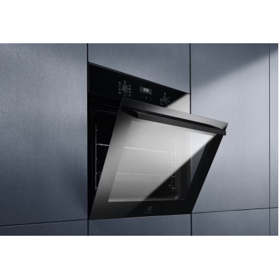 Духовой шкаф Electrolux электрический, 65л, A, дисплей, конвекция, телескопические направляющие, черный