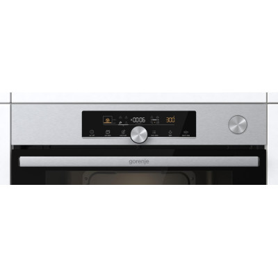 Духова шафа Gorenje електрична, 77л, A+, пара, пригот. на кількох рівнях, дисплей, нерж
