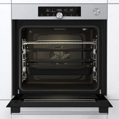 Духова шафа Gorenje електрична, 77л, A+, пара, пригот. на кількох рівнях, дисплей, нерж