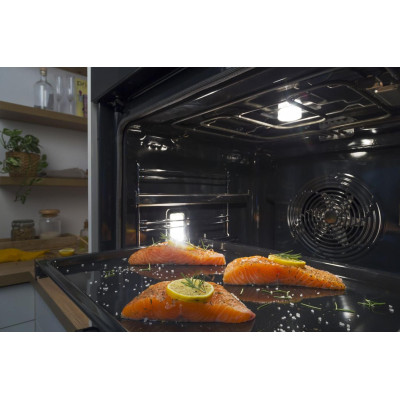 Духова шафа Gorenje електрична, 77л, A+, пара, пригот. на кількох рівнях, дисплей, нерж