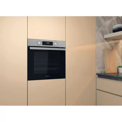 Духова шафа Whirlpool електрична, 71л, A+, дисплей, конвекція, телескопічні напрямні, нерж.