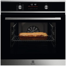 Духовой шкаф Electrolux электрический, 65л, A+, дисплей, конвекция, пиролиз, телескопические направляющие, черный