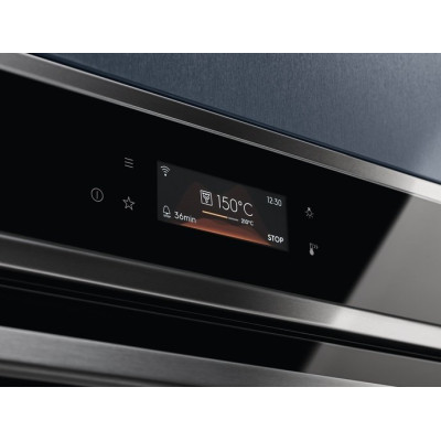 Духовой шкаф Electrolux электрический, 72л, A+, пар, дисплей, конвекция, пиролиз, телескопические направляющие, черный