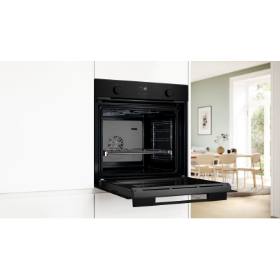 Духова шафа Bosch електрична, 76л, A, дисплей, конвекція, телескопічні напрямні, чорний