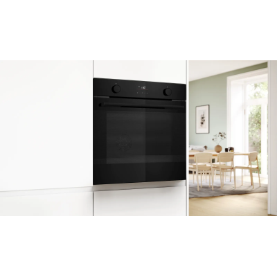 Духова шафа Bosch електрична, 76л, A, дисплей, конвекція, телескопічні напрямні, чорний