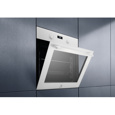 Духовой шкаф Electrolux электрический, 65л, A, дисплей, конвекция, телескопические направляющие, белый