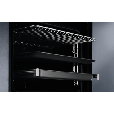 Духовой шкаф Electrolux электрический, 65л, А, пар, дисплей, конвекция, телескопические направляющие, черный