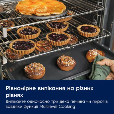 Духовой шкаф Electrolux электрический, 72л, A+, дисплей, конвекция, телескопические направляющие, черный