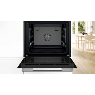 Духовой шкаф Bosch электрический, 76л, A, дисплей, конвекция, телескопические направляющие, белый