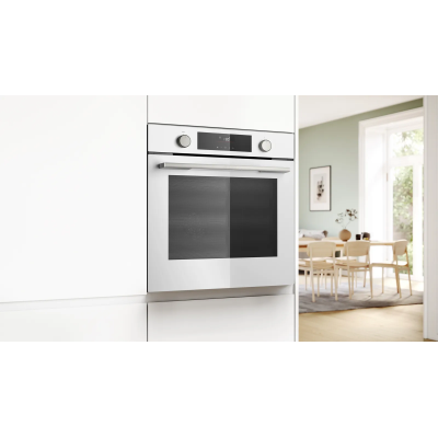 Духовой шкаф Bosch электрический, 76л, A, дисплей, конвекция, телескопические направляющие, белый