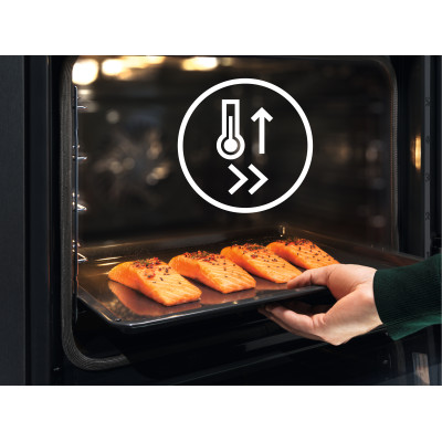 Духовой шкаф Electrolux электрический, 72л, A++, дисплей, конвекция, пиролиз, телескопические направляющие, черный