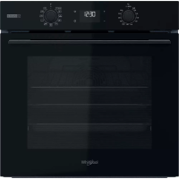 Духова шафа Whirlpool електрична, 71л, A+, дисплей, конвекція, телескопічні напрямні, пара, чорний