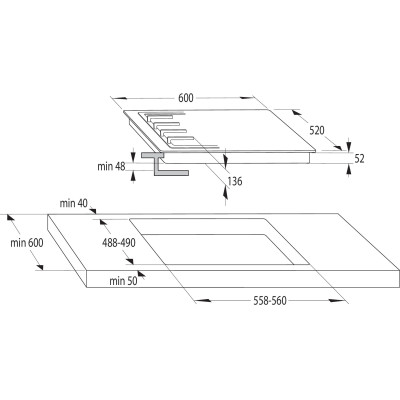 Комплект Gorenje (духовка електрична BO6735E05B + газова поверхня на склі GTW641EB), 743549, чорний