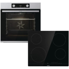 Комплект Gorenje (духовка + поверхня склокераміка BO6737E02X-нерж+ECT41SC-чорна), 738881