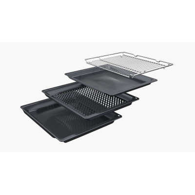 Духова шафа Bosch електрична, 71л, A+, дисплей, конвекція, піроліз, телескопічні направляючі, нержавійка