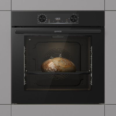 Духова шафа Gorenje електрична, 77л, A+, дисплей, IconLed, піроліз, готовий. на різних рівнях, чорний