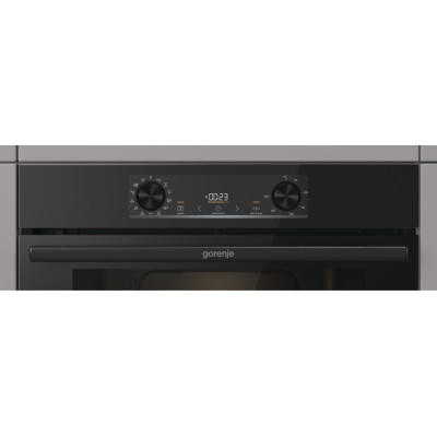 Духова шафа Gorenje електрична, 77л, A+, дисплей, IconLed, піроліз, готовий. на різних рівнях, чорний