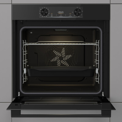 Духова шафа Gorenje електрична, 77л, A+, дисплей, IconLed, піроліз, готовий. на різних рівнях, чорний
