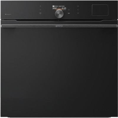 Духовой шкаф Gorenje электрический, 77л, A+, Wi-Fi, пароварка, дисплей, конвекция, готов. на разных уровнях, черный