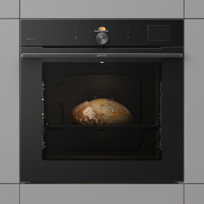 Духовой шкаф Gorenje электрический, 77л, A+, Wi-Fi, пароварка, дисплей, конвекция, готов. на разных уровнях, черный