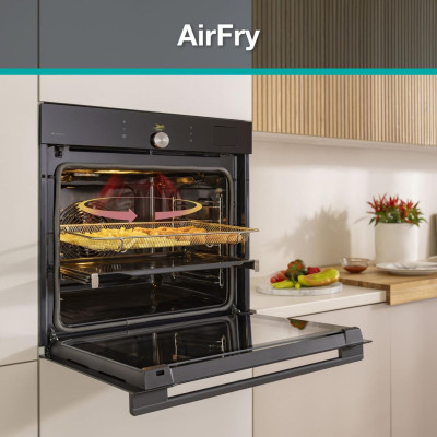 Духовой шкаф Gorenje электрический, 77л, A+, Wi-Fi, пароварка, дисплей, конвекция, готов. на разных уровнях, черный