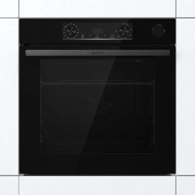 Духова шафа Gorenje електрична, 77л, A+, пара, дисплей, чорний