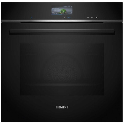 Духовой шкаф Siemens электрический, 71л, A+, пар, дисплей, конвекция, черный