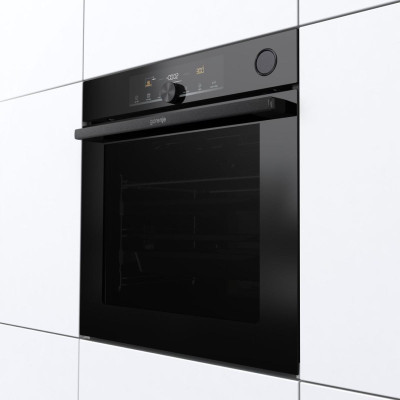 Духова шафа Gorenje електрична, 77л, A+, пара, дисплей, 300°C, Wi-Fi, чорний