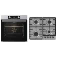 Комплект Gorenje (духовка електрична BO6737E02XK+варильна поверхня газова G642ABX), 743550, нерж.