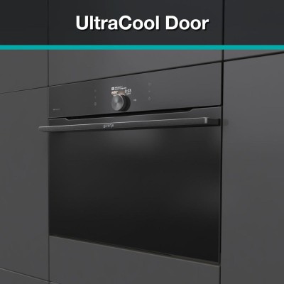 Духова шафа Gorenje електрична компактна, 50л, A+, дисплей, Wi-Fi, ф-ція мікрохвиль, чорний