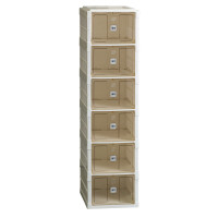 Шкаф для обуви портативный пластиковый 33 х 26 х 100 см на 6 полок Белый HPS658