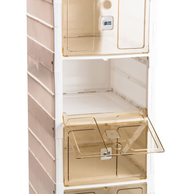 Шкаф для обуви портативный пластиковый 33 х 26 х 100 см на 6 полок Белый HPS658