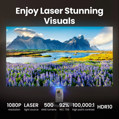 Проектор BENQ GV50, лазерний,DLP,1080P,ANSI 500Lm,100000:1,Android11,HDMI,USB,Wi-Fi,BT5.0,16:9,білий