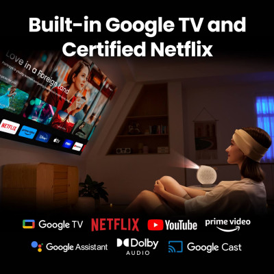 Проектор BENQ GV50, лазерний,DLP,1080P,ANSI 500Lm,100000:1,Android11,HDMI,USB,Wi-Fi,BT5.0,16:9,білий