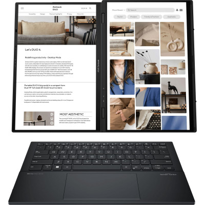 ASUS Zenbook DUO UX8406CA-QL214X 14" FHD OLED, Intel Ultra 7 255H, 32GB, F2TB, UMA, Win11P, Серый