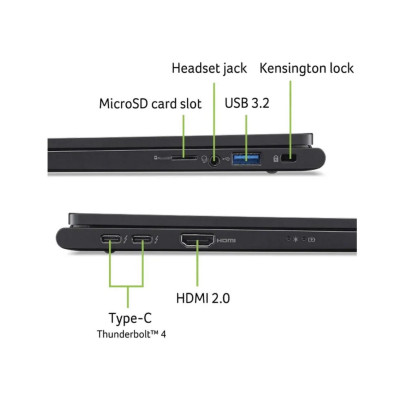 Ноутбук Acer TravelMate TMP614-73 14" 2.8K OLED, Intel U5-125H, 32GB, F1TB, UMA, Win11P, черный