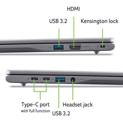 Ноутбук Acer Chromebook Plus CB516-1H 16" WUXGA IPS, Intel i5-1334U, 16GB, F512GB, UMA, ChromeOS, серый
