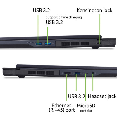 Ноутбук Acer Predator Helios Neo 18 PHN18-72 18" WQXGA IPS, Intel U9-275HX, 32GB, F1TB, NVD5070Ti-12, Lin, черный