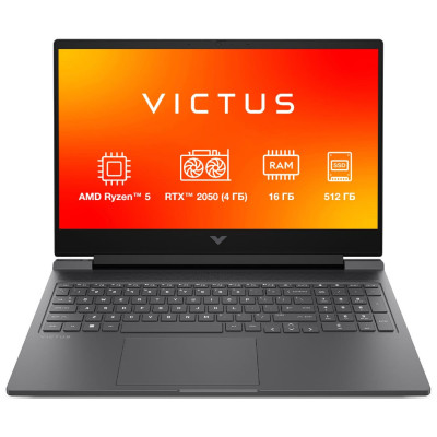 Ноутбук HP Victus 15-fb3014ru 15.6" FHD IPS AG, AMD R5-8645HS, 16GB, F512GB, NVD2050-4, DOS, серый