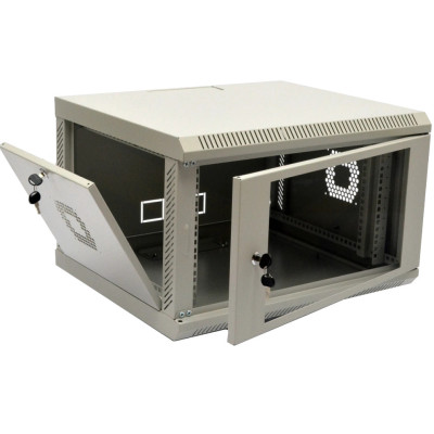 19" 6U, 600х500х373 мм акриловое стекло серая Шафа
