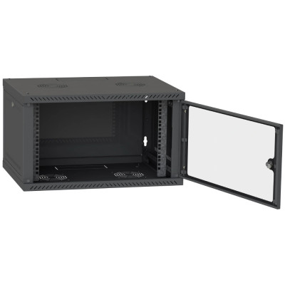 IPCOM CH-6U 600x350 скло RAL9005 Шафа серверна