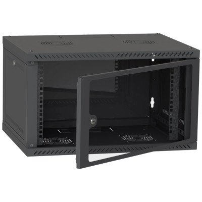IPCOM CH-6U 600x350 скло RAL9005 Шафа серверна