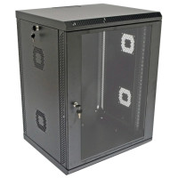 19"15U, 600х600х773 акрилове скло, чорна Шафа