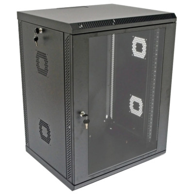 19"15U, 600х600х773 акрилове скло, чорна Шафа