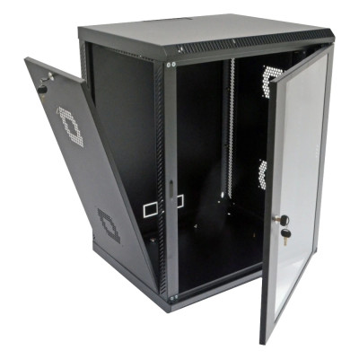 19"15U, 600х600х773 акрилове скло, чорна Шафа